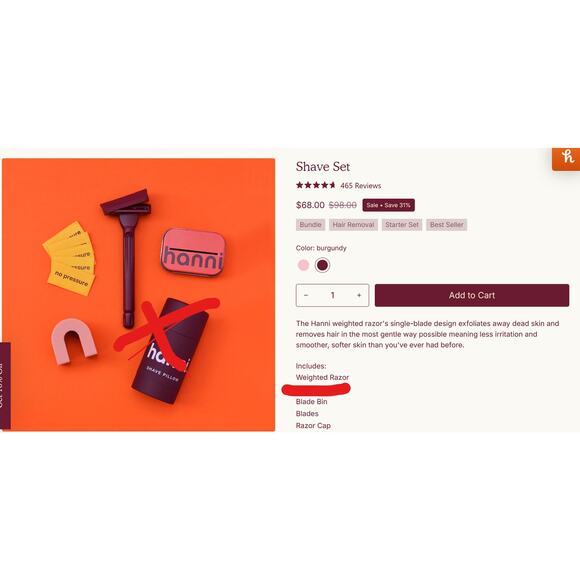 Hanni Burgundy Shave Set - Picture 2 of 2